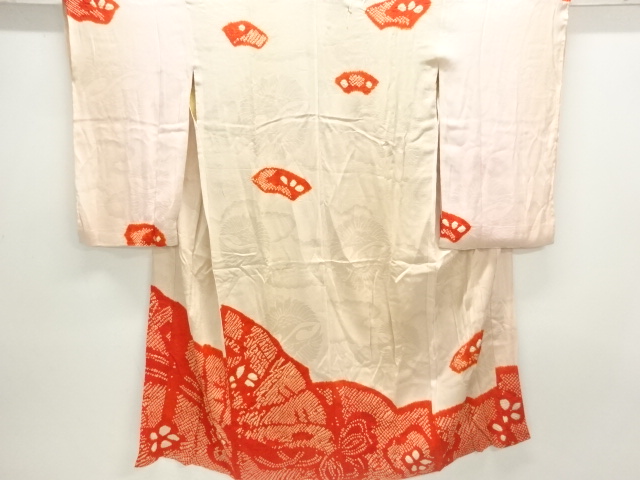 JAPANESE KIMONO / ANTIQUE JUBAN / SILK / MON KINSHA / SHIBORI / UME